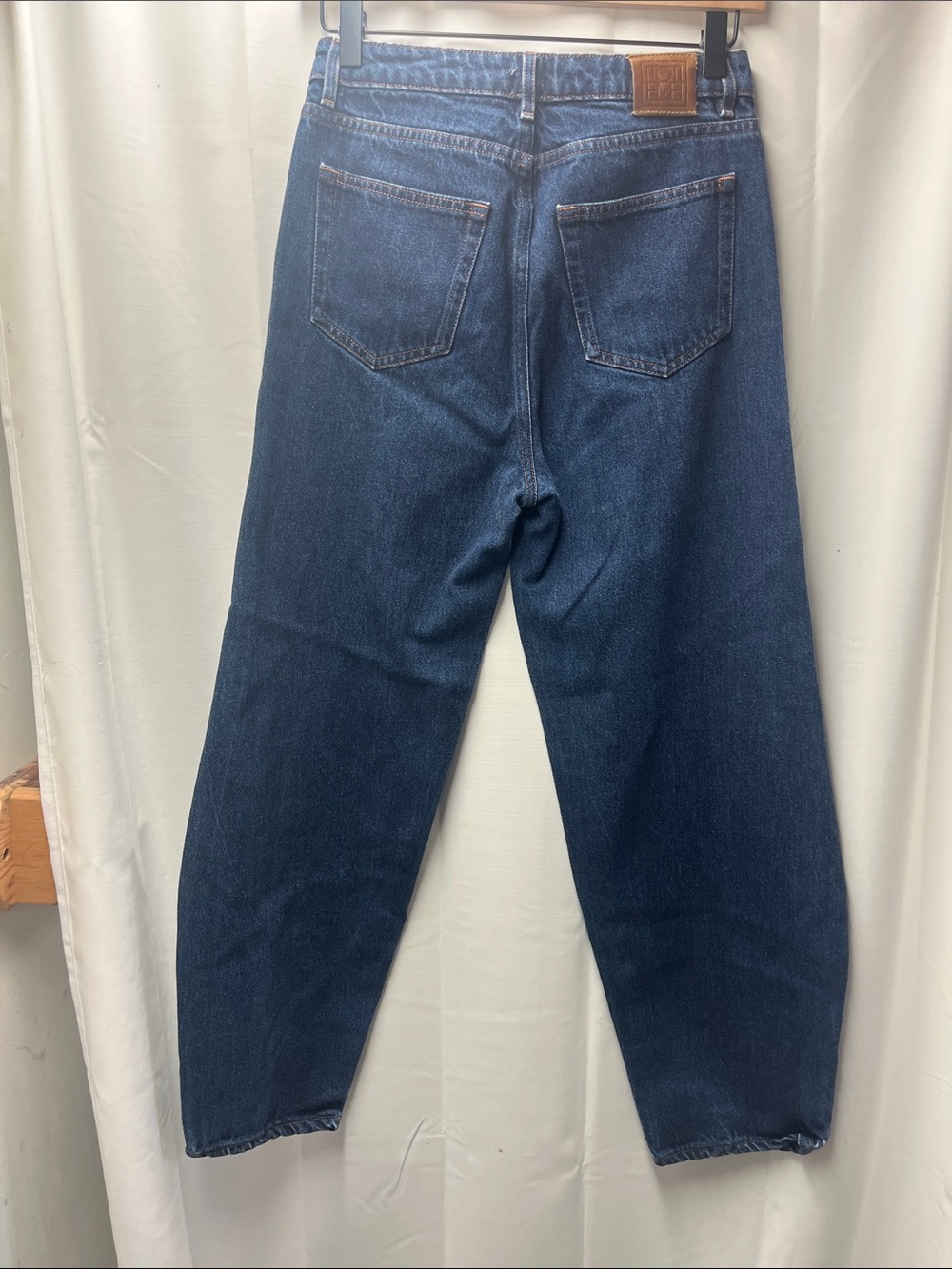 Toteme Dark Blue High-Rise Wide-Leg Jeans - Picture 5 of 7